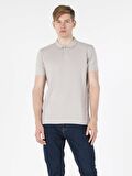 Regular Fit Polo Yaka Taş Erkek Kısa Kol Tişört