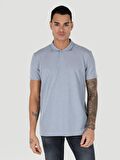 Regular Fit Mavi Erkek Polo Yaka Kısa Kol Tişört
