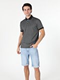 Regular Fit Polo Yaka Antrasit Erkek Kısa Kol Tişört