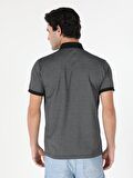 Regular Fit Polo Yaka Antrasit Erkek Kısa Kol Tişört