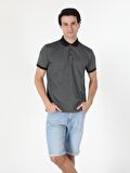 Regular Fit Polo Yaka Antrasit Erkek Kısa Kol Tişört