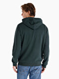 Regular Fit Kapüşonlu Yeşil Erkek Sweatshirt