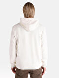 Regular Fit Kapüşonlu Beyaz Erkek Sweatshirt
