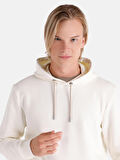Regular Fit Kapüşonlu Beyaz Erkek Sweatshirt