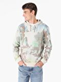 Regular Fit Kapüşonlu Baskılı Taş Erkek Sweatshirt