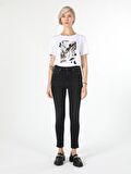 760 Diana Slim Fit Yüksek Bel Dar Paça Kadın Siyah Jean Pantolon Cl1060411