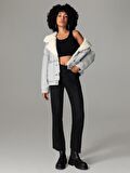 Oversize Kürklü Yaka Jean Kadın Ceket