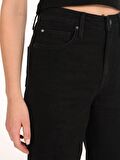 970 Berry Normal Kesim Geniş Paça Yüksek Bel Kadın Siyah Jean Pantolon Cl1060554
