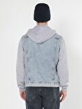 Regular Fit Kapüşonlu Jean Erkek Ceket