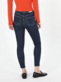 760 Diana Slim Fit Yüksek Bel Dar Paça Kadın Koyu Mavi Jean Pantolon Cl1060876