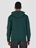 Regular Fit Baskılı Kapüşonlu Yeşil Erkek Sweatshirt