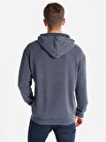 Regular Fit Baskılı Kapüşonlu Antrasit Erkek Sweatshirt