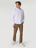 Slim Fit Beyaz Erkek Uzun Kol Gömlek