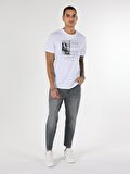 Beyaz Erkek Tshirt K.kol