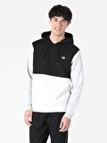 Regular Fit Kapüşonlu Baskılı Siyah Erkek Sweatshirt
