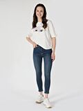 759 Lara Süper Dar Fit Normal Bel Dar Paça Mavi Kadın Jean Pantolon Cl1062194