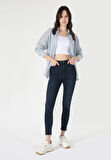 760 Dıana Skinny Fit Yüksel Bel Dar Paça Kadın Koyu Mavi Jean Pantolon Cl1062195
