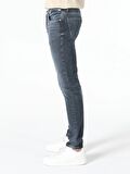 041 Danny Dar Kesim Düşük Bel Dar Paça Mavi Erkek Jean Pantolon Cl1062394