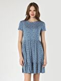 Regular Fit Çiçek Baskılı Çok Renkli Kadın Elbise Cl1063338
