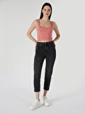 Slim Fit Kare Yaka Crop Turuncu Kadın Atlet