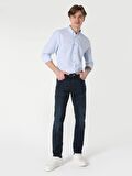041 Danny Slim Fit Düşük Bel Dar Paça Koyu Mavi Jean Erkek Pantolon Cl1063482