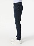 041 Danny Slim Fit Düşük Bel Dar Paça Koyu Mavi Jean Erkek Pantolon Cl1063482