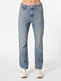 792 Mıla Regular Fit Orta Bel Düz Paça Mavi Kadın Jean Pantolon Cl1063489