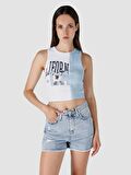 970 Berry Regular Fit Yüksek Bel Mavi Kadın Şort Cl1063535