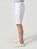 Regular Fit Çok Cepli Beyaz Erkek Şort Cl1063582