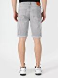 Regular Fit Gri Erkek Jean Şort Cl1063590