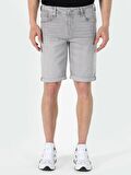 Regular Fit Gri Erkek Jean Şort Cl1063590