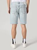 Baggy Fit Orta Bel Mavi Erkek Şort Cl1063595