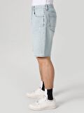 Baggy Fit Orta Bel Mavi Erkek Şort Cl1063595