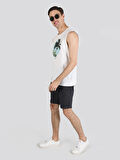 Regular Fit Baskılı Beyaz Erkek Atlet
