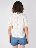 Regular Fit Baskılı Çok Renkli Kadın Kısa Kol Gömlek Cl1063871
