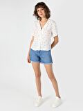 Regular Fit Baskılı Çok Renkli Kadın Kısa Kol Gömlek Cl1063871
