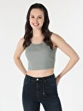 Slim Fit Basic Yeşil Kadın Atlet Cl1064019