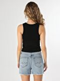 Slim Fit Basic Siyah Kadın Atlet