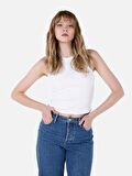 Slim Fit Beyaz Kadın Atlet