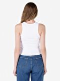 Slim Fit Beyaz Kadın Atlet