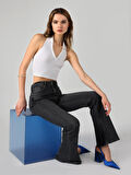 Slim Fit Sırt Dekolteli Beyaz Kadın Atlet