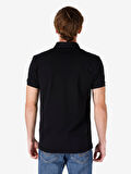 Slim Fit Polo Yaka  Erkek Siyah Kısa Kol Tişört Cl1064089