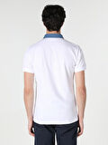 Slim Fit Düğmeli Beyaz Erkek Polo Yaka Kısa Kol Tişört