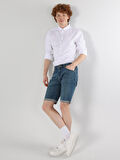 Slim Fit Düz Beyaz Erkek Uzun Kol Gömlek