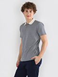 Regular Fit Mavi Erkek Polo Yaka Kısa Kol Tişört