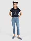 891 Maya Slim Fit Normal Bel Dar Paça Mavi Kadın Jean Pantolon Cl1064319