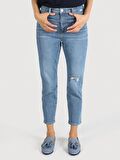 891 Maya Slim Fit Normal Bel Dar Paça Mavi Kadın Jean Pantolon Cl1064319