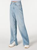 Regular Fit Yüksek Bel Geniş Paça Jean Kadın Pantolon Cl1064326