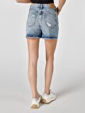 Mom Fit Yüksek Bel Mini Jean Kadın Şort Cl1064373