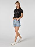 Mom Fit Yüksek Bel Mini Jean Kadın Şort Cl1064373